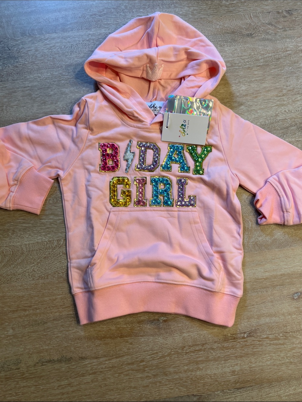 Lola and the boys 4T bday girl light weight sweatshirt NWT